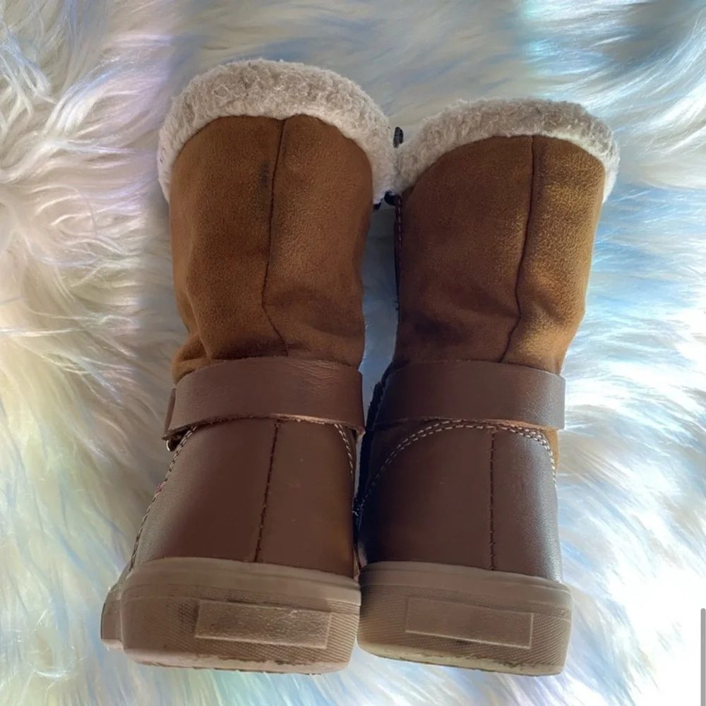 Andrea Side Zipper Toddler  Brown High Boots